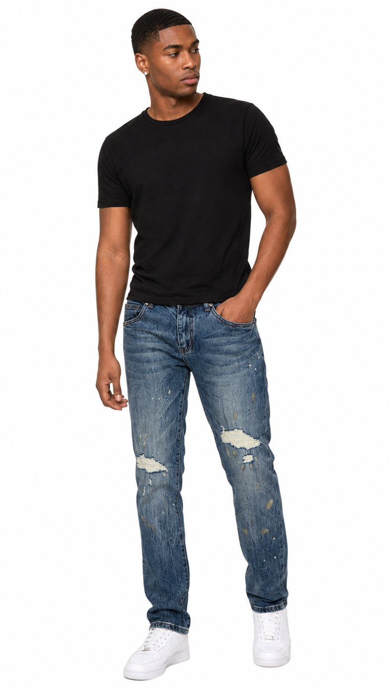 Waimea relaxed straight distressed denim by WAIMEA