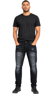 M.society slim straight fit rip and repair denim by M.SOCIETY