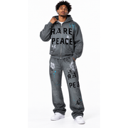 Rare peace distressed logo hoodie by RARE PEACE
