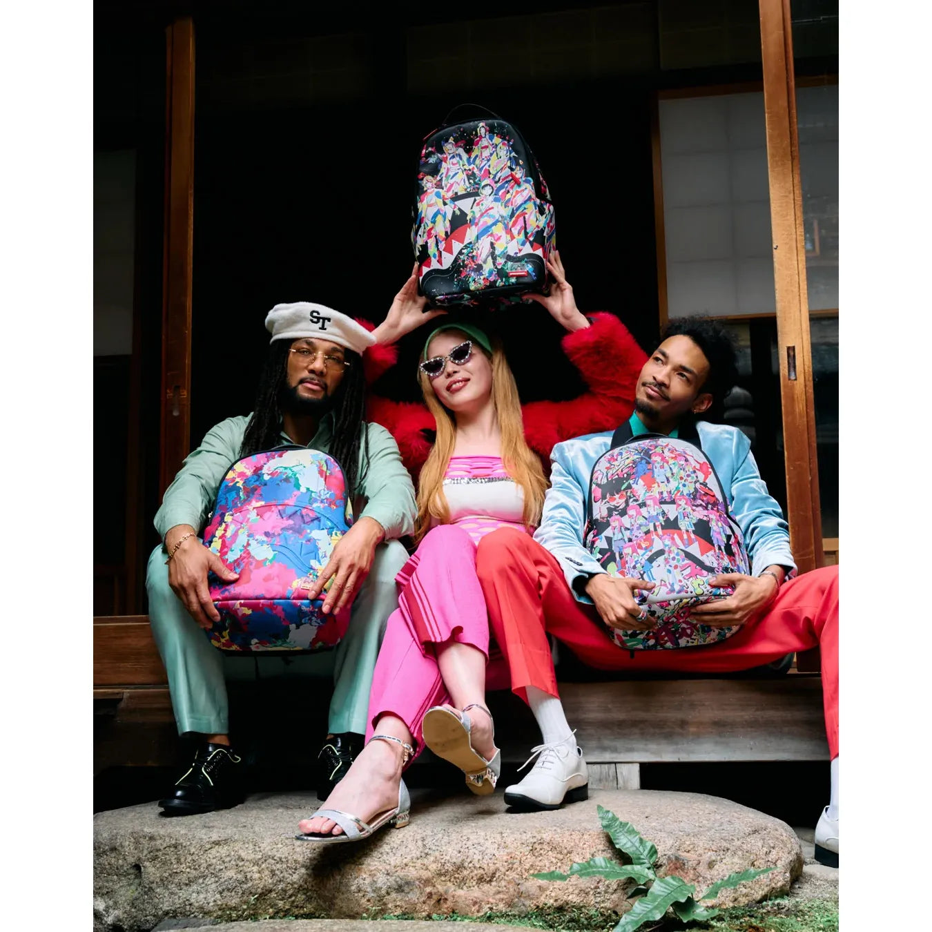Sprayground collaboration hideki saijo kawaii chaos backpack by SPRAYGROUND