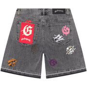 Godspeed infinity patched denim shorts - SHORTS - Cityswagusa.com