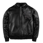 Pelle Pelle shoulder crest rhinestone leather jacket by PELLE PELLE