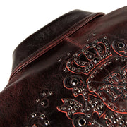Pelle Pelle shoulder crest rhinestone leather jacket by PELLE PELLE