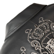 Pelle Pelle shoulder crest rhinestone leather jacket by PELLE PELLE
