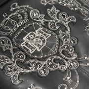 Pelle Pelle shoulder crest rhinestone leather jacket by PELLE PELLE