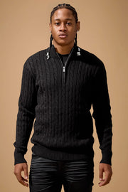 Jordan craig cable knit quarter zip sweater by JORDAN CRAIG