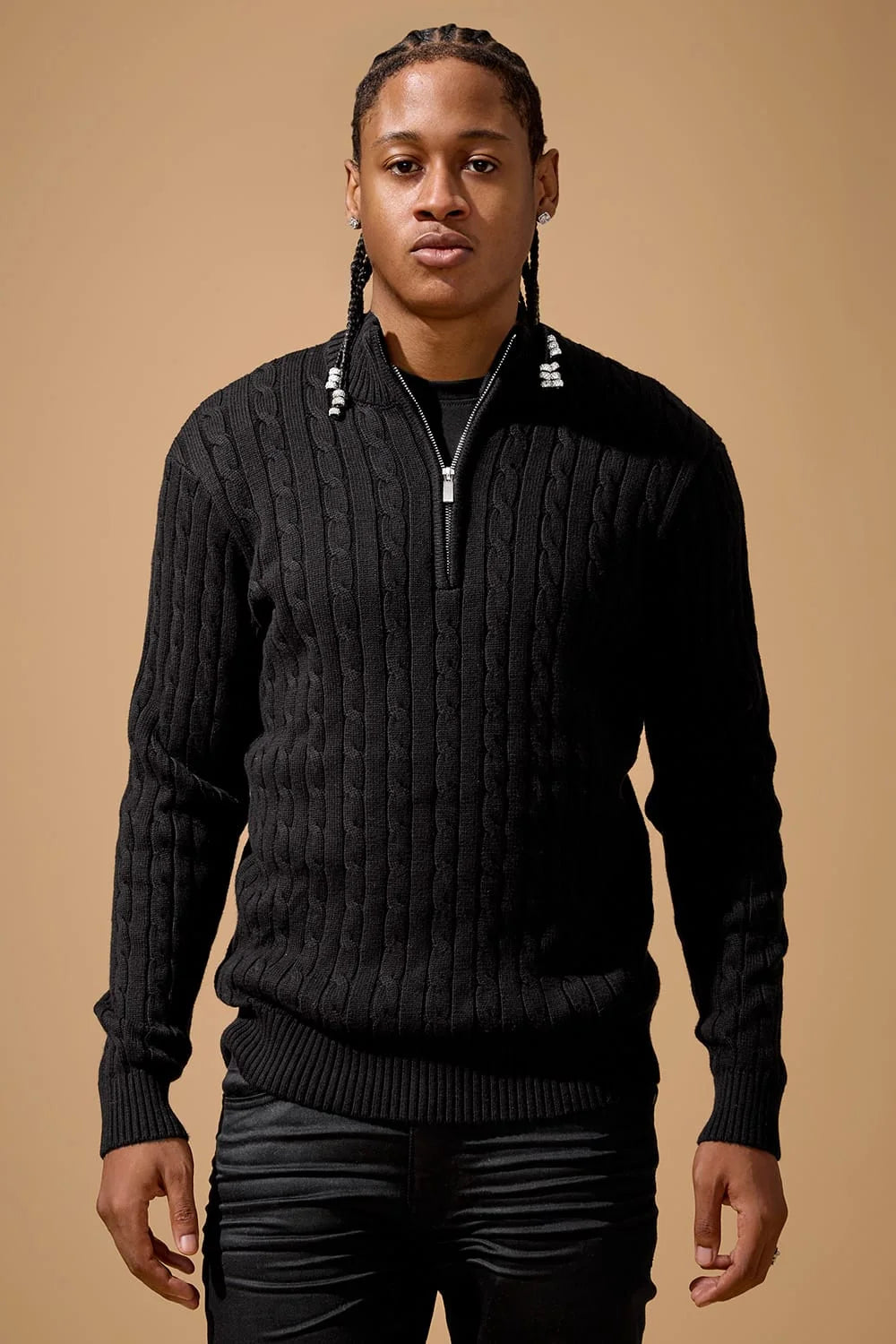 Jordan craig cable knit quarter zip sweater by JORDAN CRAIG