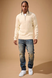 Jordan craig cable knit quarter zip sweater by JORDAN CRAIG