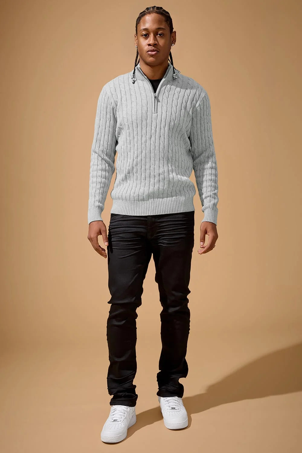 Jordan craig cable knit quarter zip sweater by JORDAN CRAIG