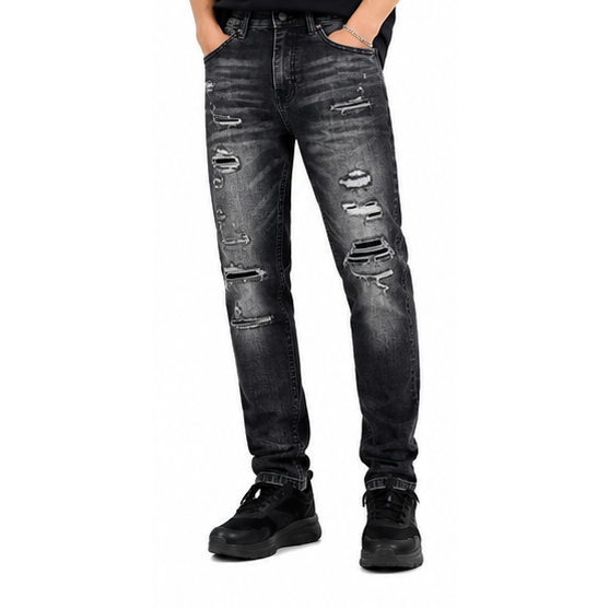 M.society slim straight fit rip and repair denim by M.SOCIETY