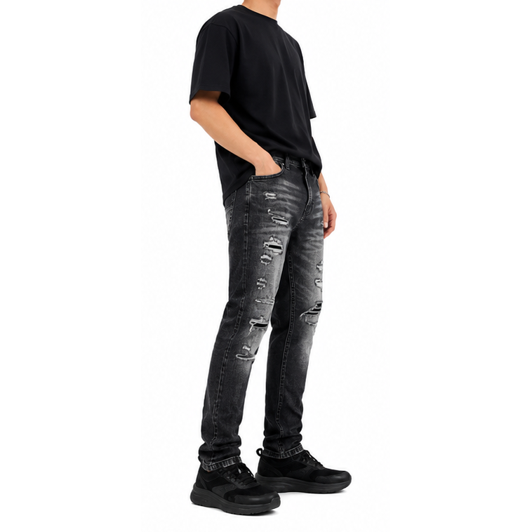 M.society slim straight fit rip and repair denim by M.SOCIETY