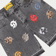 Godspeed infinity patched denim shorts - SHORTS - Cityswagusa.com