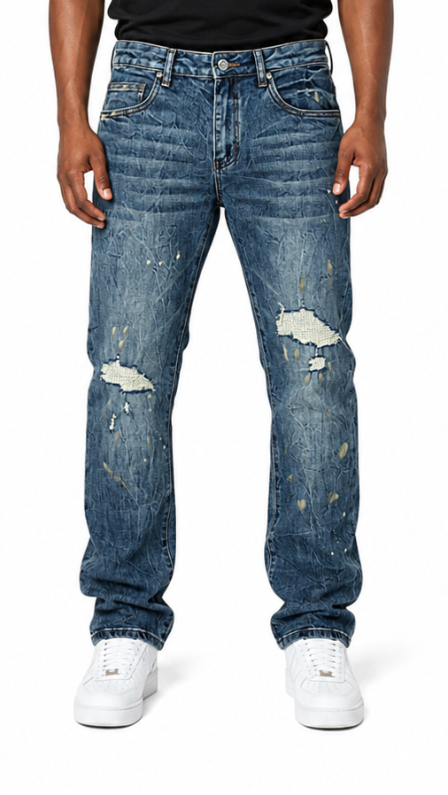 Waimea relaxed straight distressed denim by WAIMEA