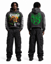 Roughplay skull in car hoodie by ROUGH PLAY
