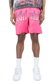 Rebel Minds rm town rhinestone nylon shorts by REBEL MINDS
