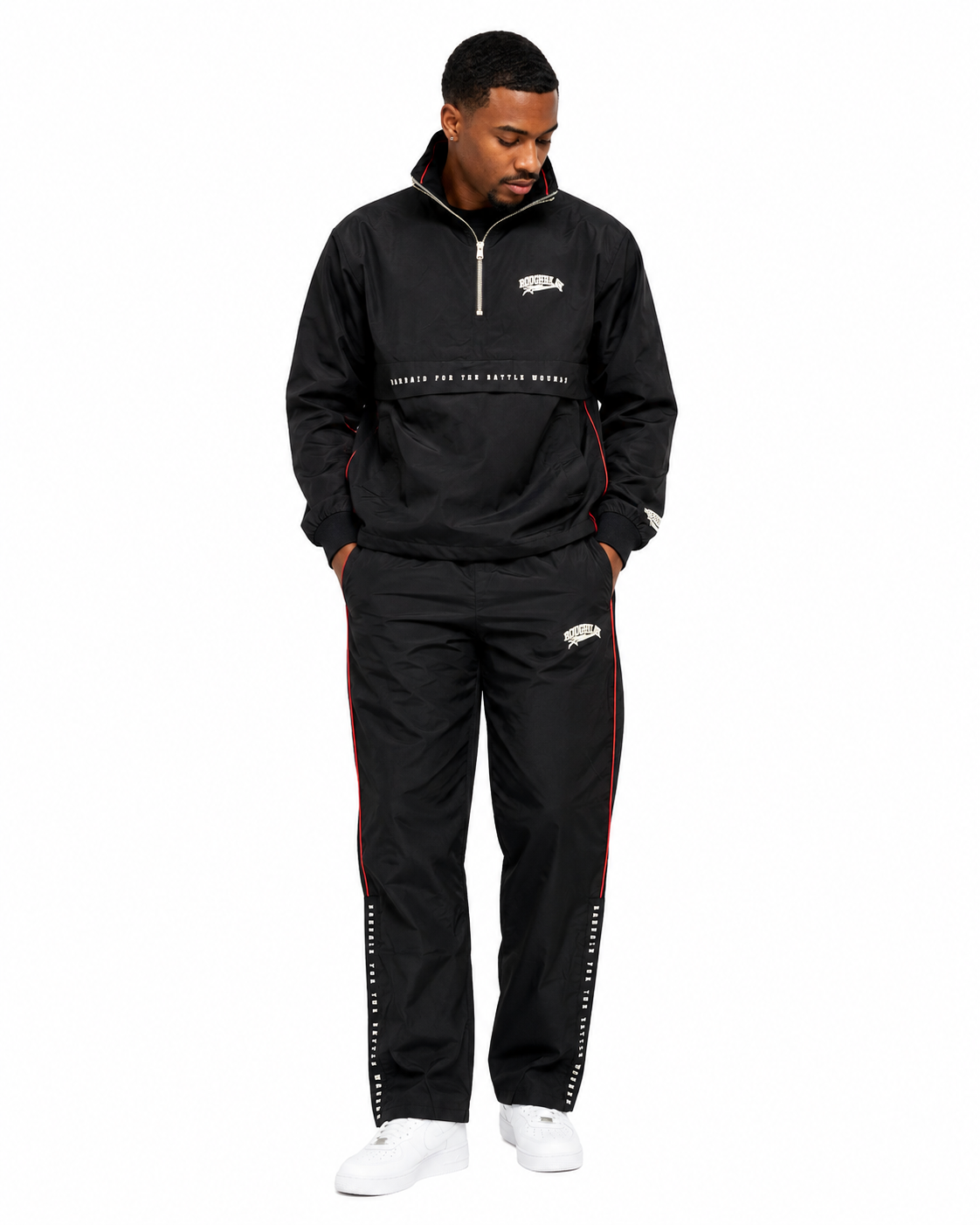 Roughplay nylon quarter zip tracksuit by ROUGH PLAY