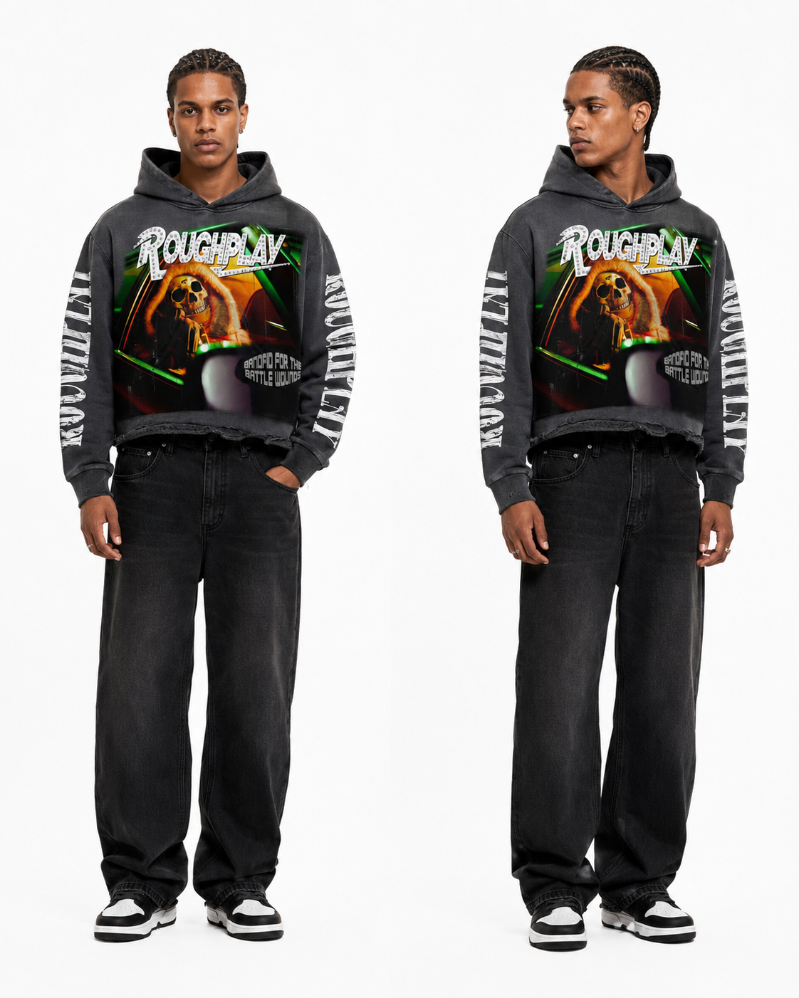 Roughplay skull in car hoodie by ROUGH PLAY