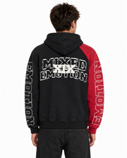 Mixed emotion split decision zip up hoodie by MIXED EMOTION