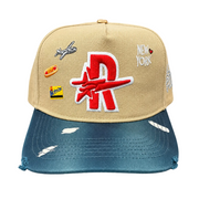 Roughplay ny logos paint splatter snapback hat by ROUGH PLAY