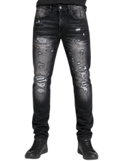 M.society slim straight fit rip and repair denim by M.SOCIETY