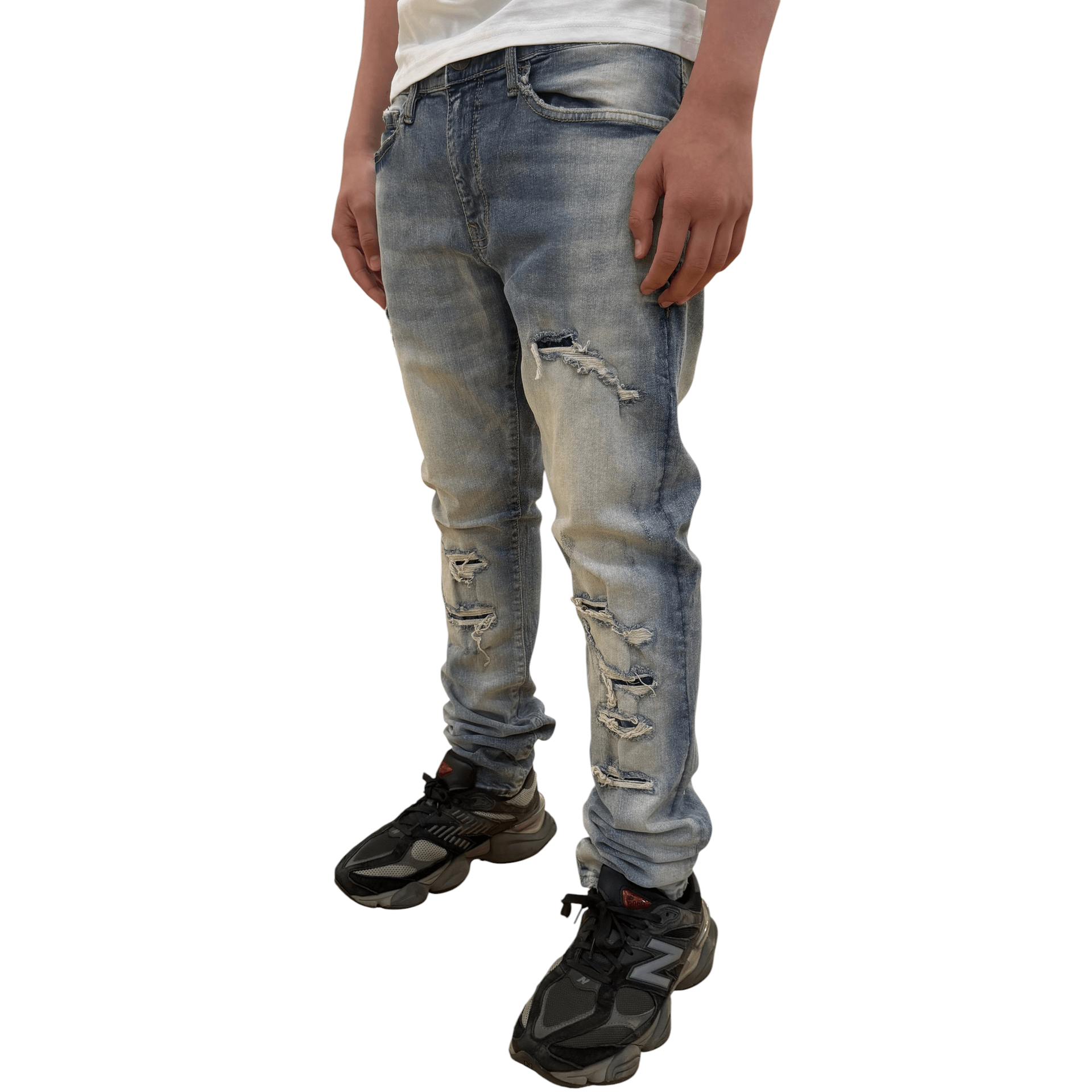 Dash slim fit distressed denim - DENIM - Cityswagusa.com