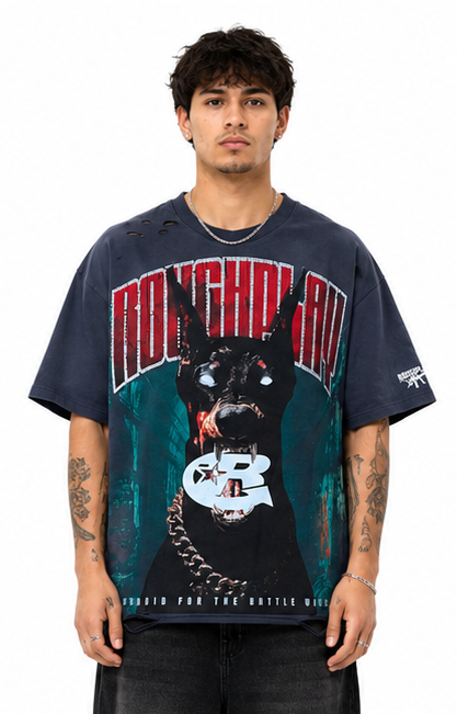 Rough play dog cover art t-shirt by ROUGH PLAY