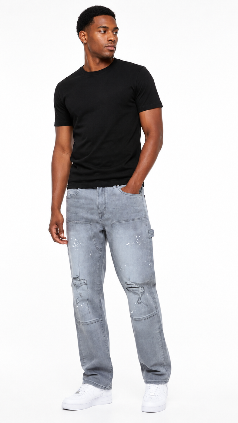 Waimea light distressed utility denim by WAIMEA