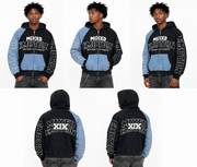 Mixed emotion split decision zip up hoodie by MIXED EMOTION