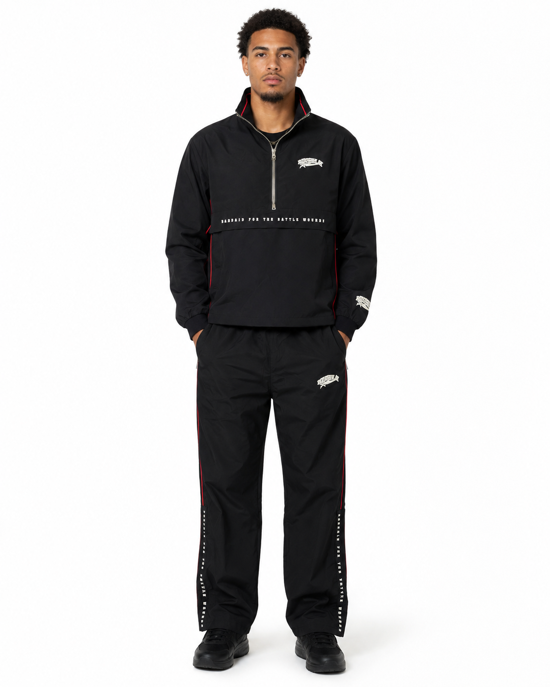 Roughplay nylon quarter zip tracksuit by ROUGH PLAY
