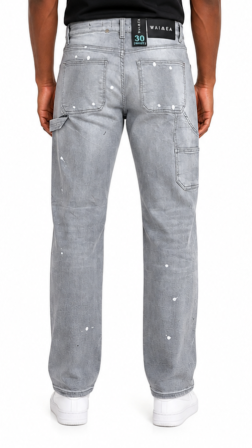 Waimea light distressed utility denim by WAIMEA