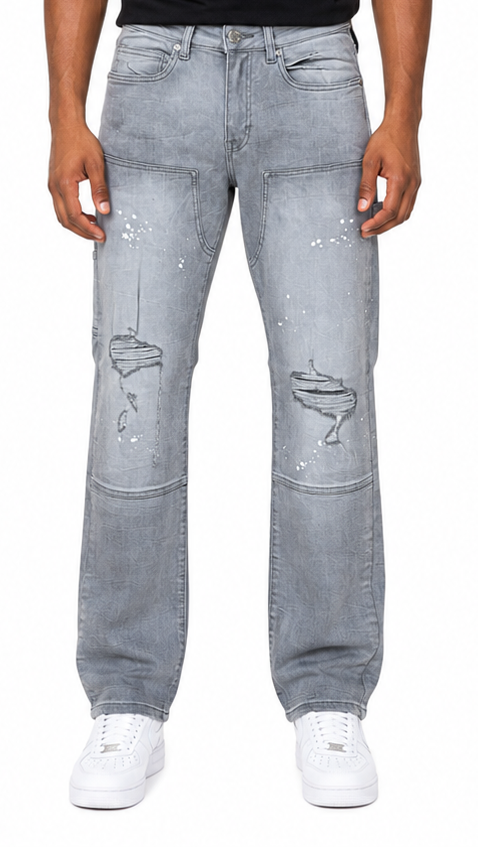 Waimea light distressed utility denim by WAIMEA