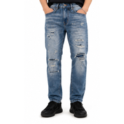 M.society slim straight fit rip and repair denim by M.SOCIETY