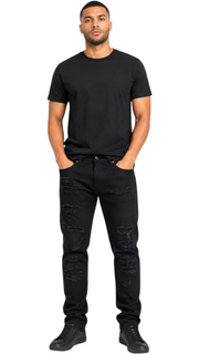 M.society slim straight fit rip and repair denim by M.SOCIETY