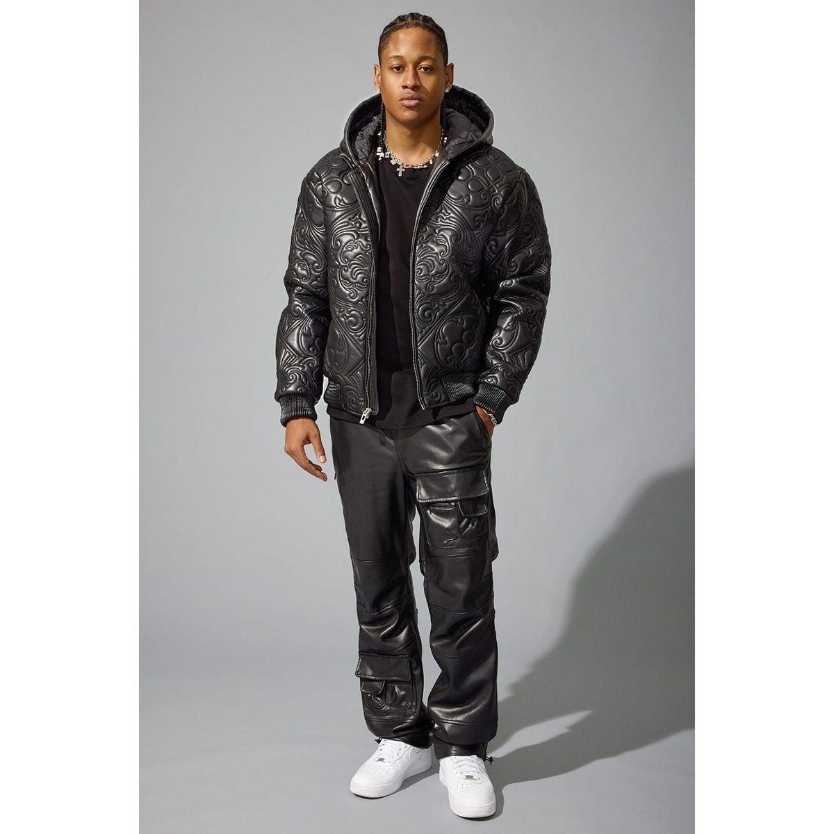 Jordan craig embroidered pu jacket - JACKET - Cityswagusa.com