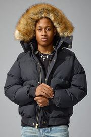 Jordan craig cross body bomber with black fur jacket - JACKET - Cityswagusa.com