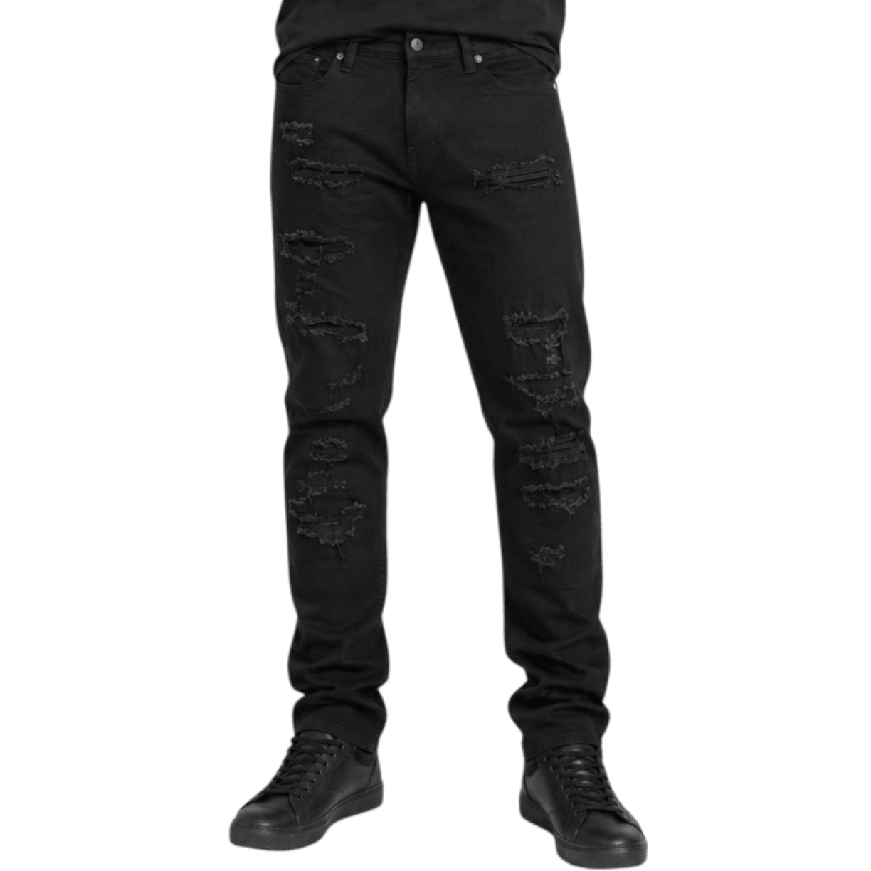 M.society slim straight fit rip and repair denim - DENIM - Cityswagusa.com