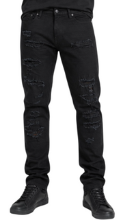 M.society slim straight fit rip and repair denim by M.SOCIETY
