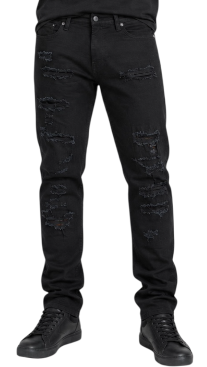 M.society slim straight fit rip and repair denim by M.SOCIETY