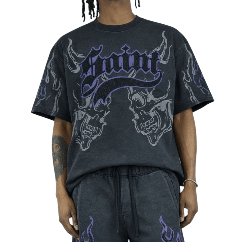 Rebel Minds saint rhinestone crop t-shirt - T-SHIRT - Cityswagusa.com