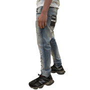 Dash slim fit distressed denim - DENIM - Cityswagusa.com