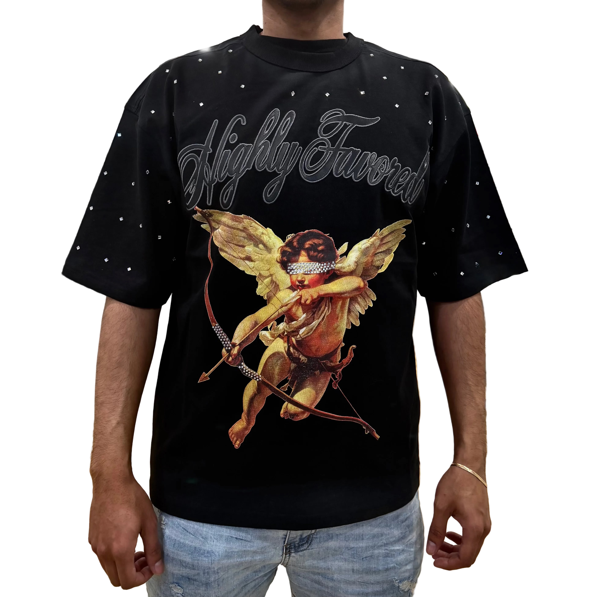 PJ Mark relaxed fit highly favored rhinestone t-shirt by PJ MARK