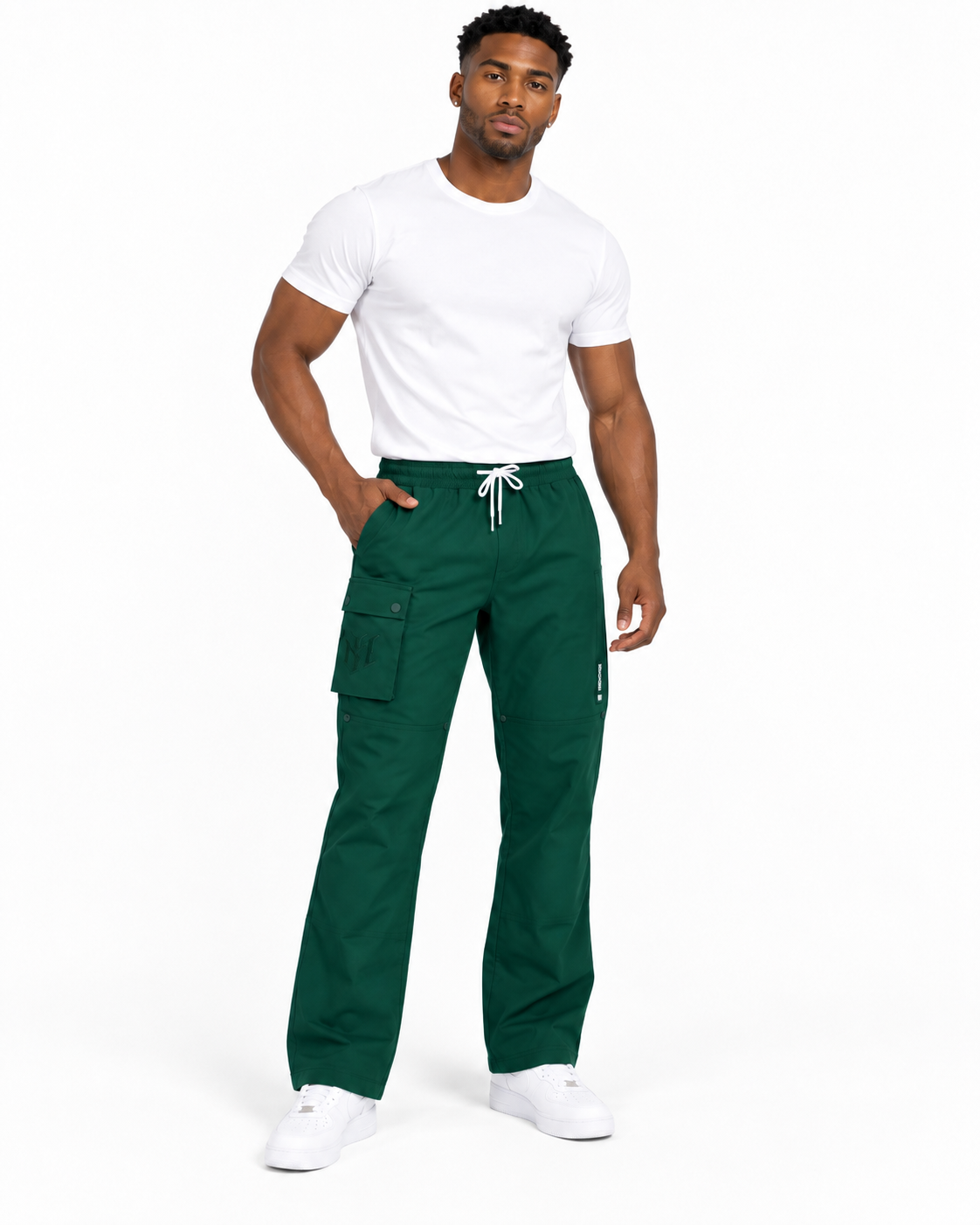 Makobi adorni stacked nylon pant by MAKOBI