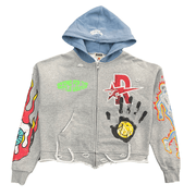 Roughplay rhinestone logo print hoodie (Runs small recommended size up) - HOODIE - Cityswagusa.com