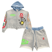 Roughplay rhinestone logo print hoodie (Runs small recommended size up) - HOODIE - Cityswagusa.com