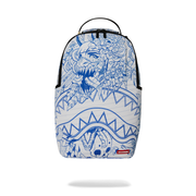 Sprayground blue ink doodle dlxsr backpack by SPRAYGROUND
