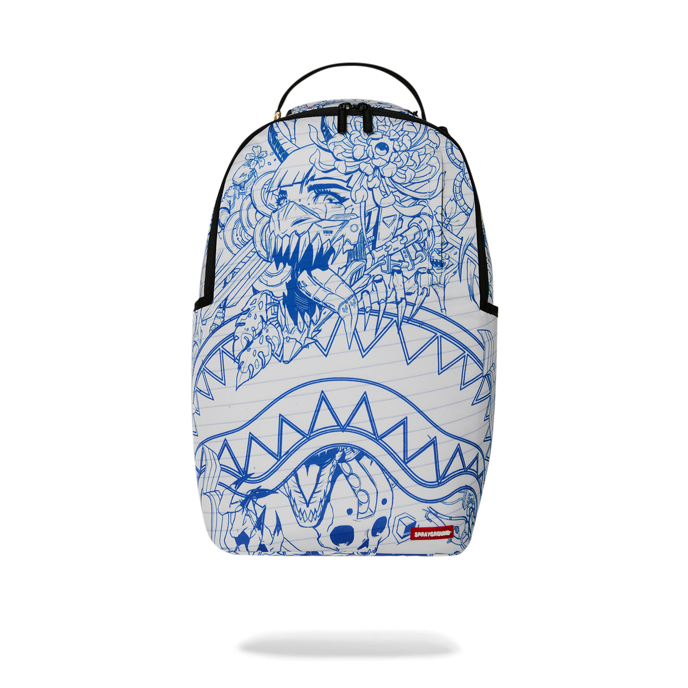Sprayground blue ink doodle dlxsr backpack by SPRAYGROUND