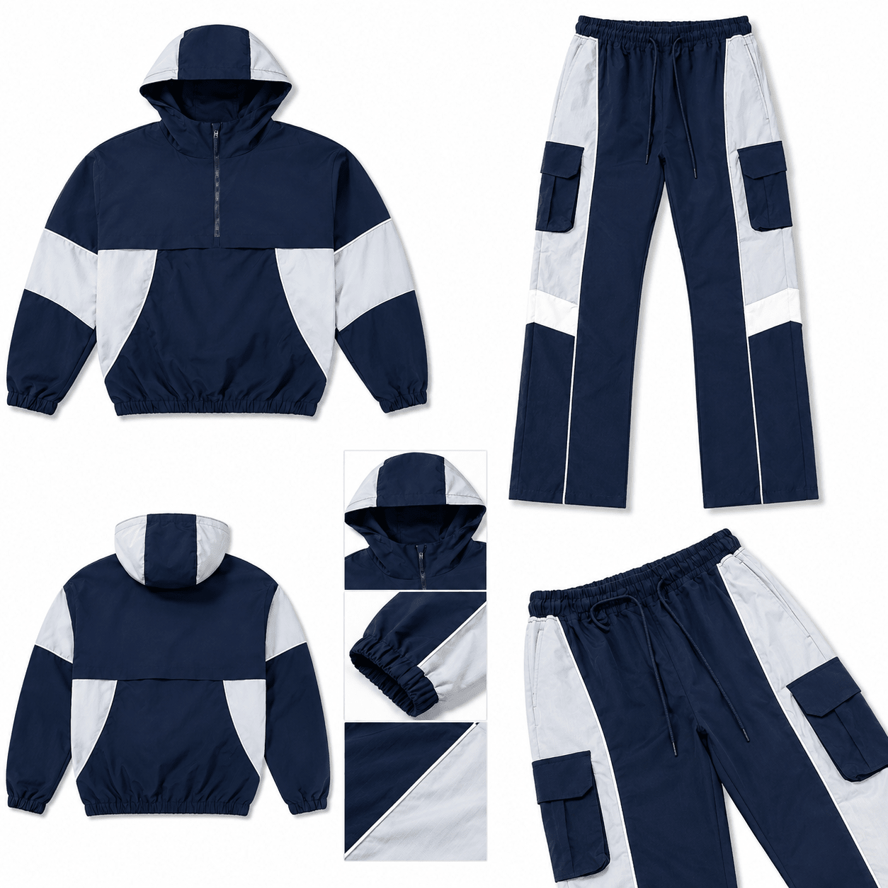 Rebel minds ripstop nylon colorblock set. - TRACK SUITS - Cityswagusa.com