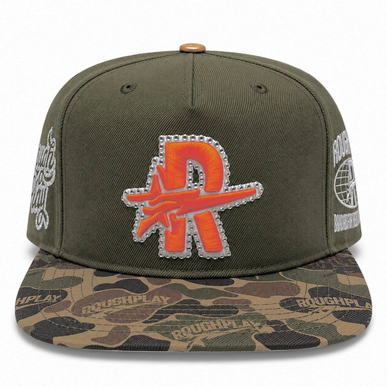 Rough play rhinestone logo snapback hat - HATS - Cityswagusa.com