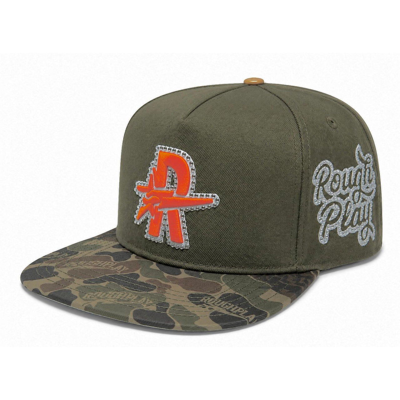 Rough play rhinestone logo snapback hat - HATS - Cityswagusa.com