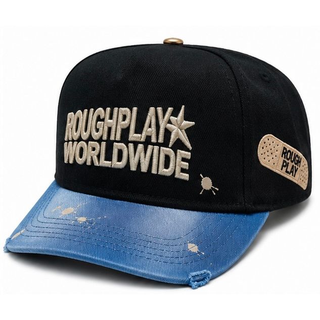Roughplay paint splatter logo snapback hat - HATS - Cityswagusa.com